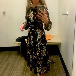 Calvin Klein Floral Print Long Dress